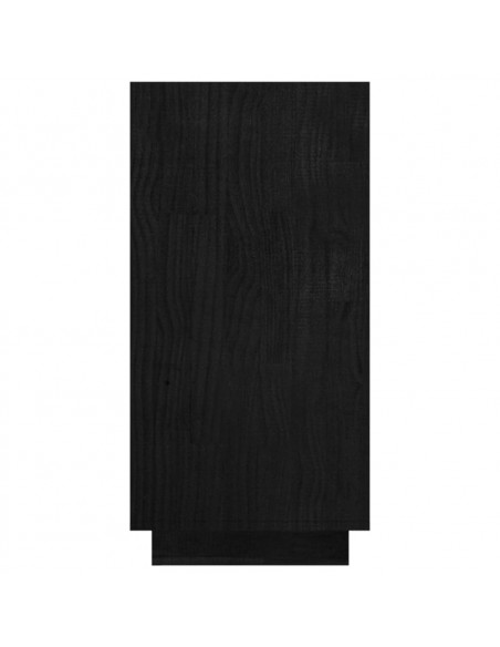 Libreria Nera 80x35x71 cm in Legno Massello di Pino