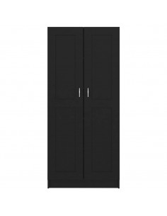 Libreria Nera 82,5x30,5x185,5 cm in Legno Multistrato