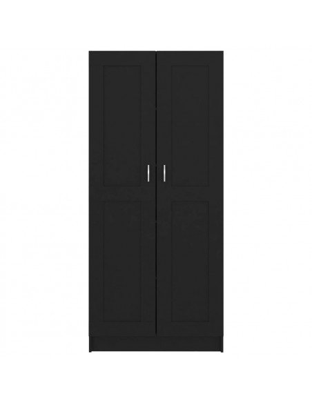 Libreria Nera 82,5x30,5x185,5 cm in Legno Multistrato