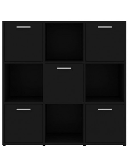 Libreria Nera 90x30x90 cm in Legno Multistrato