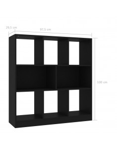 Libreria Nera 97,5x29,5x100 cm in Legno Multistrato