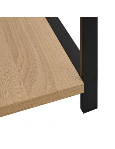 Libreria Piccola Dritta Nera Rovere 33,5x39,6x79,7 Multistrato