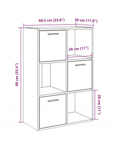Libreria Rovere Artigianale 60,5x30x90 cm in Legno Multistrato