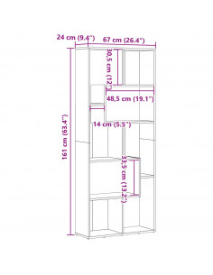 Libreria Rovere Artigianale 67x24x161 cm in Truciolato
