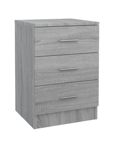 Comodini Grigio Sonoma 2 pz 38x35x56 cm in Legno Multistrato