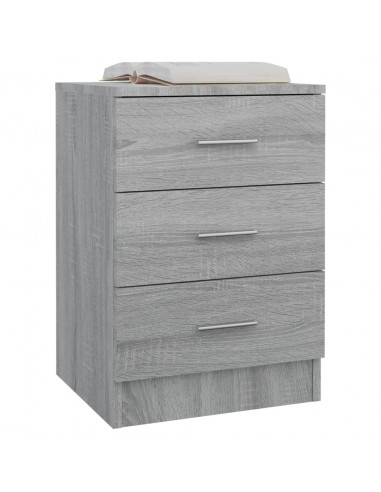 Comodini Grigio Sonoma 2 pz 38x35x56 cm in Legno Multistrato