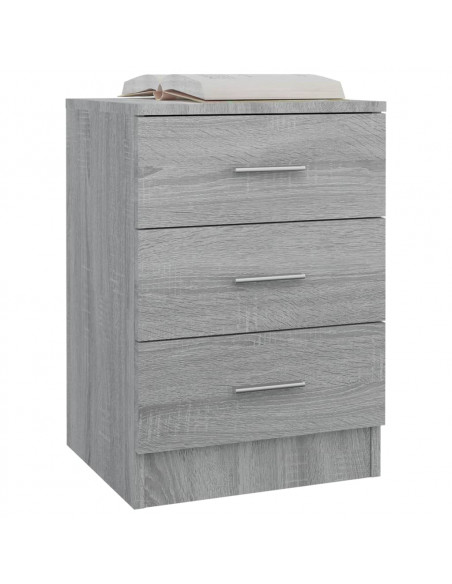 Comodini Grigio Sonoma 2 pz 38x35x56 cm in Legno Multistrato