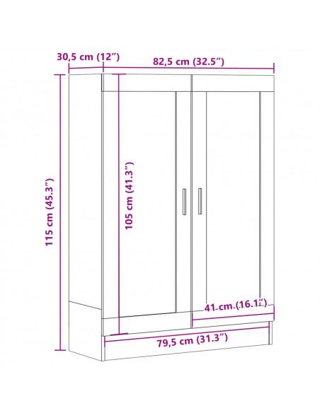Libreria Rovere Artigianale 82,5x30,5x115 cm in Truciolato