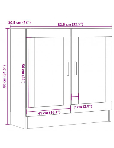 Libreria Rovere Artigianale 82,5x30,5x80 cm Legno Multistrato