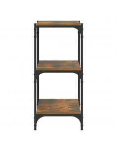 Libreria rovere fumo 100x33x70,5 cm Legno Multistrato e Acciaio