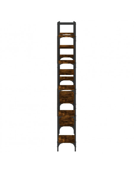 Libreria Rovere Fumo 155,5x24x166,5 cm in Legno Multistrato