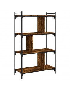 Libreria Rovere Fumo 4 Ripiani 76x32x123 cm Legno Multistrato