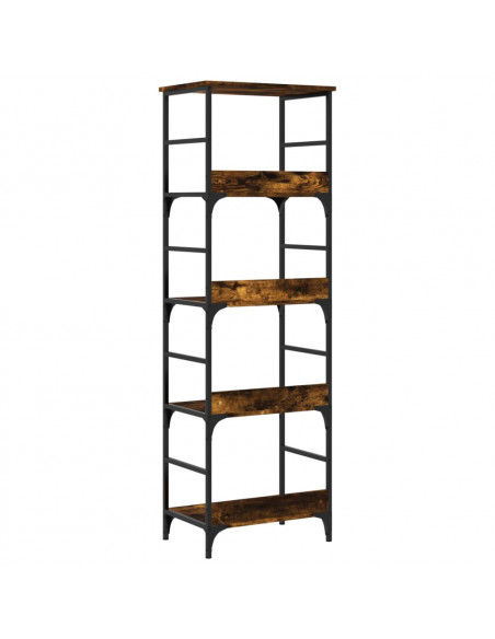 Libreria Rovere Fumo 50x33x153 cm in Legno Multistrato