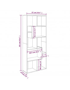 Libreria Rovere Fumo 67x24x161 cm in Legno Multistrato