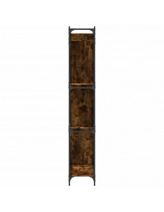 Libreria Rovere Fumo 79x30x180 cm Legno Multistrato e Metallo