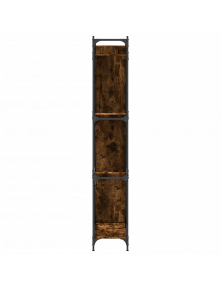 Libreria Rovere Fumo 79x30x180 cm Legno Multistrato e Metallo