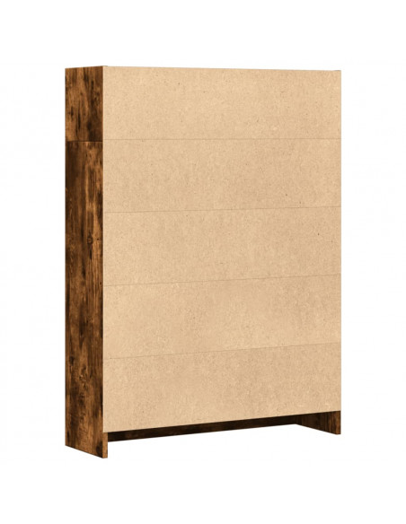 Libreria Rovere Fumo 80x24x109 cm in Legno Multistrato