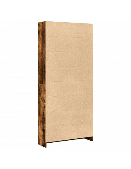 Libreria Rovere Fumo 80x24x176 cm in Legno Multistrato