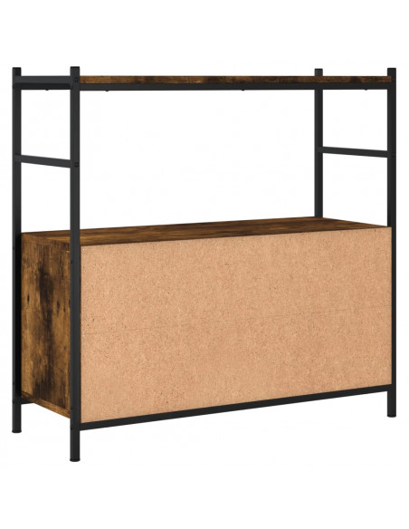 Libreria Rovere Fumo 80x30x78,5 cm in Legno Multistrato e Ferro