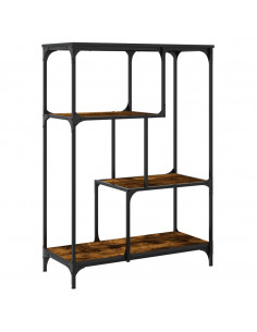Libreria Rovere Fumo 81x36x115 cm Legno Multistrato e Acciaio