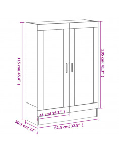 Libreria Rovere Fumo 82,5x30,5x115 cm in Legno Multistrato