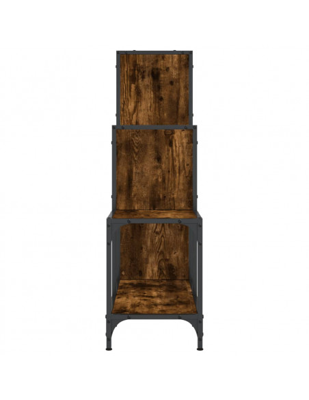 Libreria Rovere Fumo 92x30x102 cm Legno Multistrato e Metallo