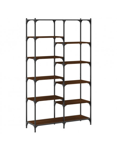 Libreria Rovere Marrone 100x32x170 cm Legno Multistrato e Ferro