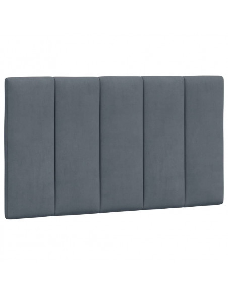 Giroletto con Testiera Grigio Scuro 90x190 cm in Velluto