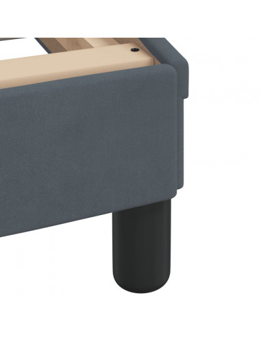 Giroletto con Testiera Grigio Scuro 90x190 cm in Velluto