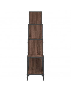 Libreria Rovere Marrone 122x30x132 cm Legno Multistrato Metallo