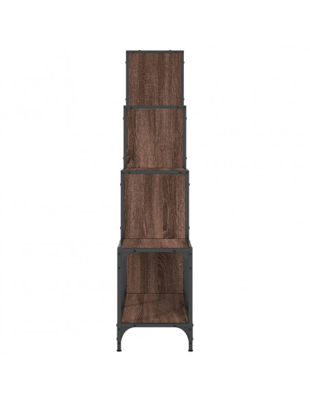 Libreria Rovere Marrone 122x30x132 cm Legno Multistrato Metallo