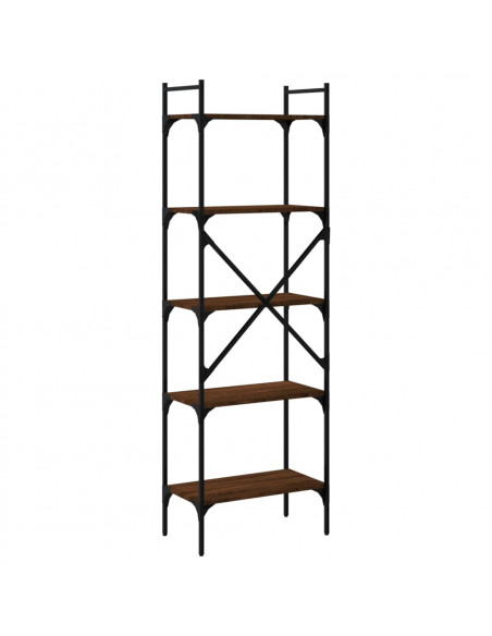 Libreria Rovere Marrone 5 Ripiani 56x31,5x174 cm Multistrato