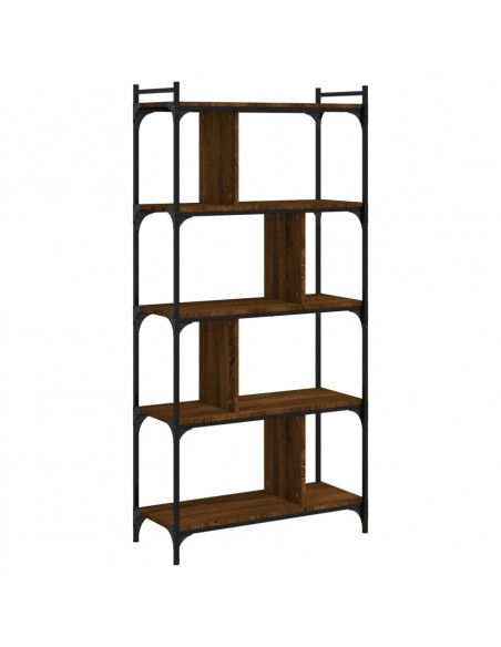 Libreria Rovere Marrone 5 Ripiani 76x32x158cm Legno Multistrato