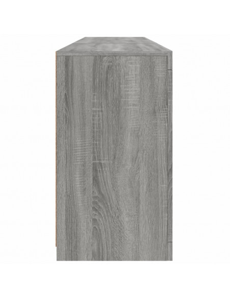 Credenza con Luci LED Grigio Sonoma 181,5x37x67 cm