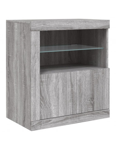 Credenza con Luci LED Grigio Sonoma 181,5x37x67 cm