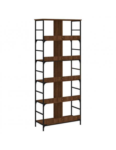 Libreria Rovere Marrone 78,5x33x188,5 cm in Legno Multistrato