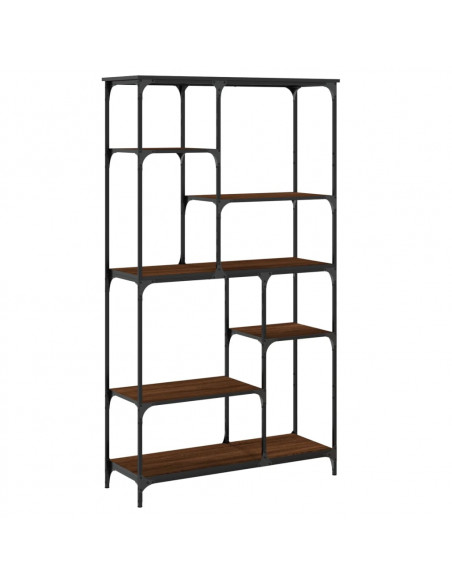 Libreria Rovere Marrone 99x35,5x176cm Legno Multistrato Acciaio