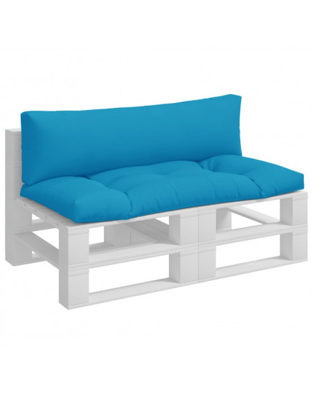 Cuscini per Pallet 2 pz Azzurro in Tessuto