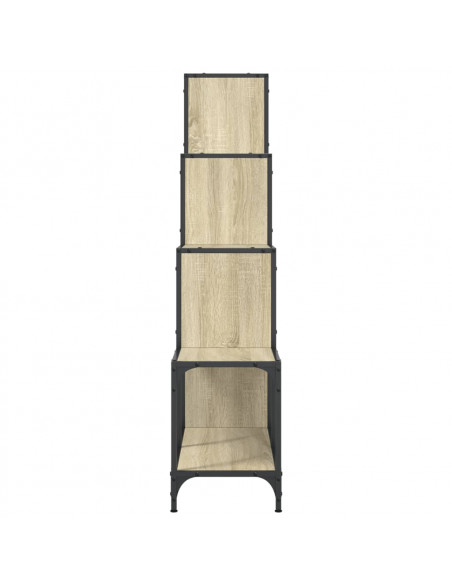Libreria Rovere Sonoma 122x30x132cm Legno Multistrato e Metallo