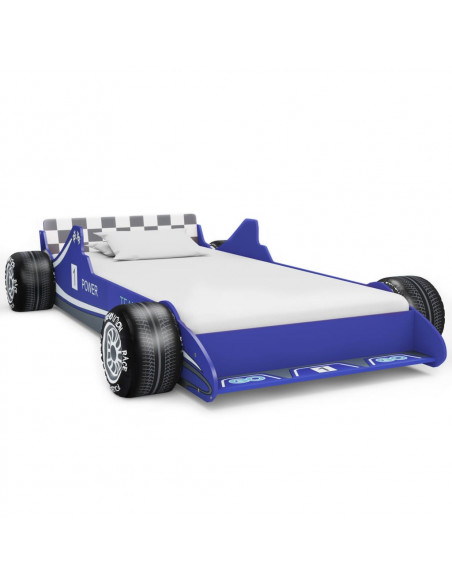 Letto Bambini ad Auto da Corsa 90x200 cm Blu