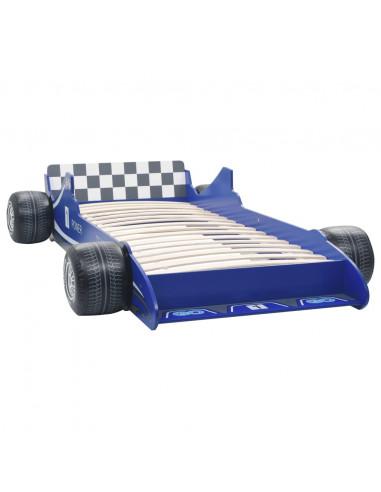 Letto Bambini ad Auto da Corsa 90x200 cm Blu