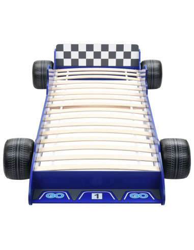 Letto Bambini ad Auto da Corsa 90x200 cm Blu