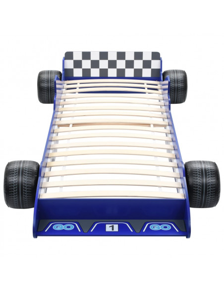 Letto Bambini ad Auto da Corsa 90x200 cm Blu