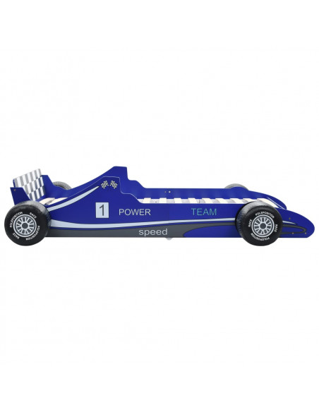 Letto Bambini ad Auto da Corsa 90x200 cm Blu