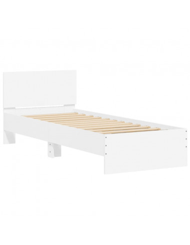 Giroletto con Testiera Bianco 90x190 cm in Legno Multistrato