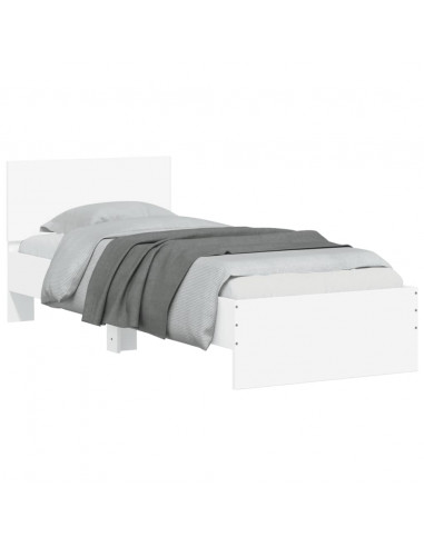 Giroletto con Testiera Bianco 90x190 cm in Legno Multistrato