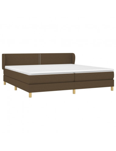 Giroletto a Molle con Materasso Marrone Scuro 200x200cm Tessuto