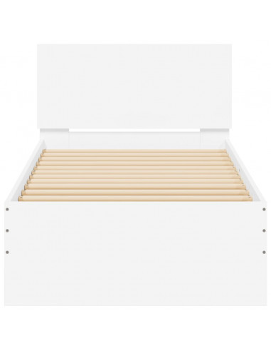 Giroletto con Testiera Bianco 90x190 cm in Legno Multistrato