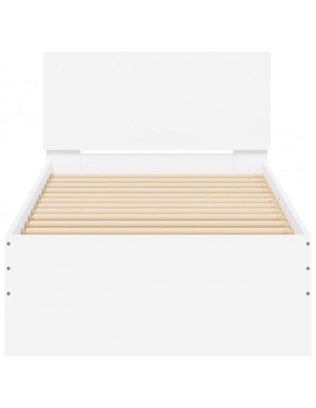 Giroletto con Testiera Bianco 90x190 cm in Legno Multistrato