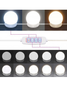 Mobile a Specchio con LED Bianco 60x31,5x62 cm